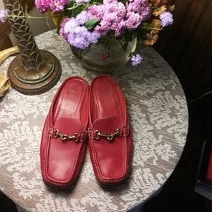 Coach Red leather mules. Sz: 7B